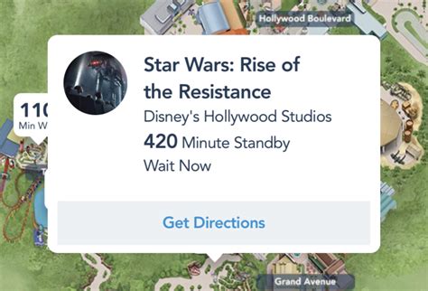 rise of the resistance wait time|disney thrill data.